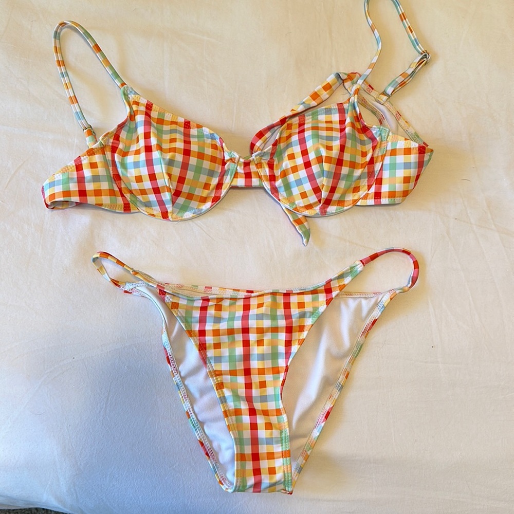 2 SHEIN Bikinis. Plaid & Pink!